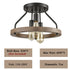 Farmhouse Flush Mount Ceiling Light Wood Grain with 3 Lights